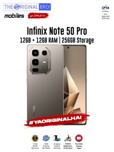 Infinix Note 50 Pro - 12GB RAM - 256GB Storage - PTA Approved - 12 Months Warranty - Grey - The Original Bro Mobiles - TOB36